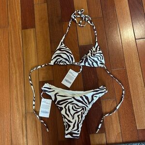 NWT Monday Swimwear Zebra Bikini